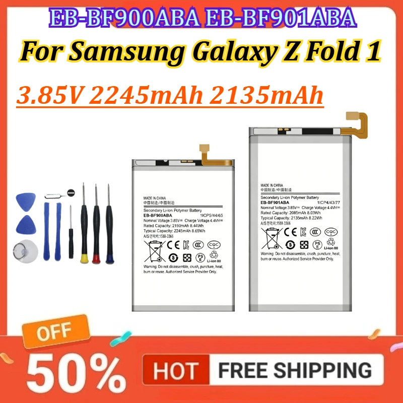 

EB-BF900ABA EB-BF901ABA 3.85V 2245mAh 2135mAh Battery For Samsung Galaxy Z Fold 1 Mobile Phone Batteries +Tools