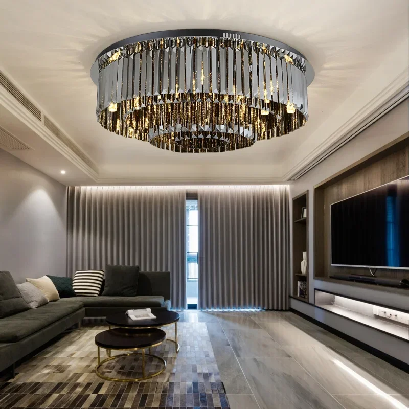 Luxury Crystal Ceiling Bedroom Lamps Round Chandeliers for Dining Room Ceiling Pendant Light Fixtures