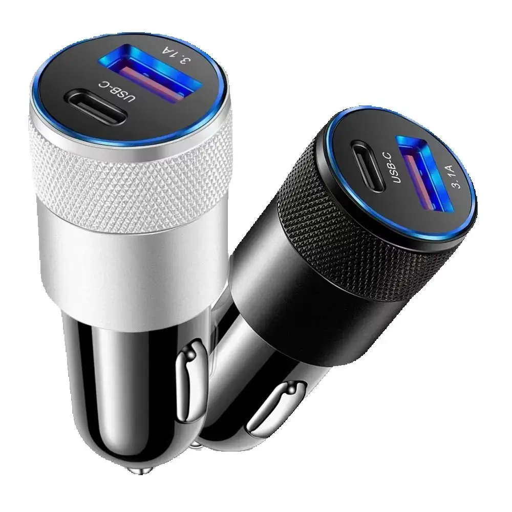 15W Auto-USB-Adapter Schnelles Super-Autoladegerät Zigarettenanzünder PD USB-Autoladegerät Autoteile Zubehör für iPhone Xiaomi Samsung