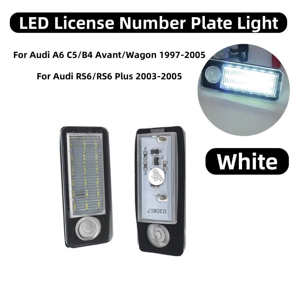 

1 пара светодиодных HD-подсветки номерного знака, замена для Audi A6 C5/B4 Avant/Wagon 1997-2005 RS6/RS6 Plus 2003-2005 OEM # 4B994302