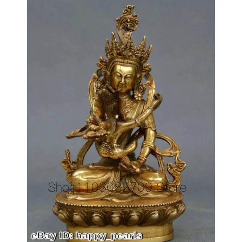 

Old Tibetan Buddhism Brass Vajra Mandkesvara Yab-Yum Buddhas Happy Buddha Statue