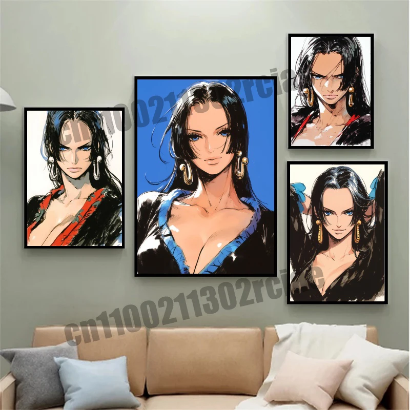 Póster artístico de pintura en lienzo de alta calidad, Anime clásico japonés de una pieza, Luffy, HD, adecuado para decoración de dormitorio