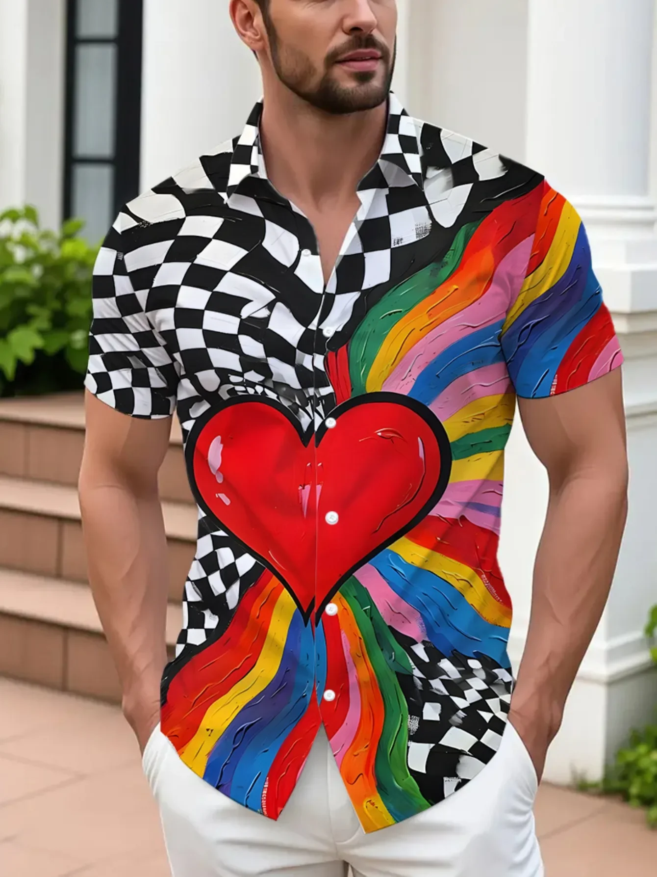 Men's Fashion Tropical Beach Shirt Summer Man Short Sleeve Hawaiian Casual Print Lightweight Breathable Party Tops