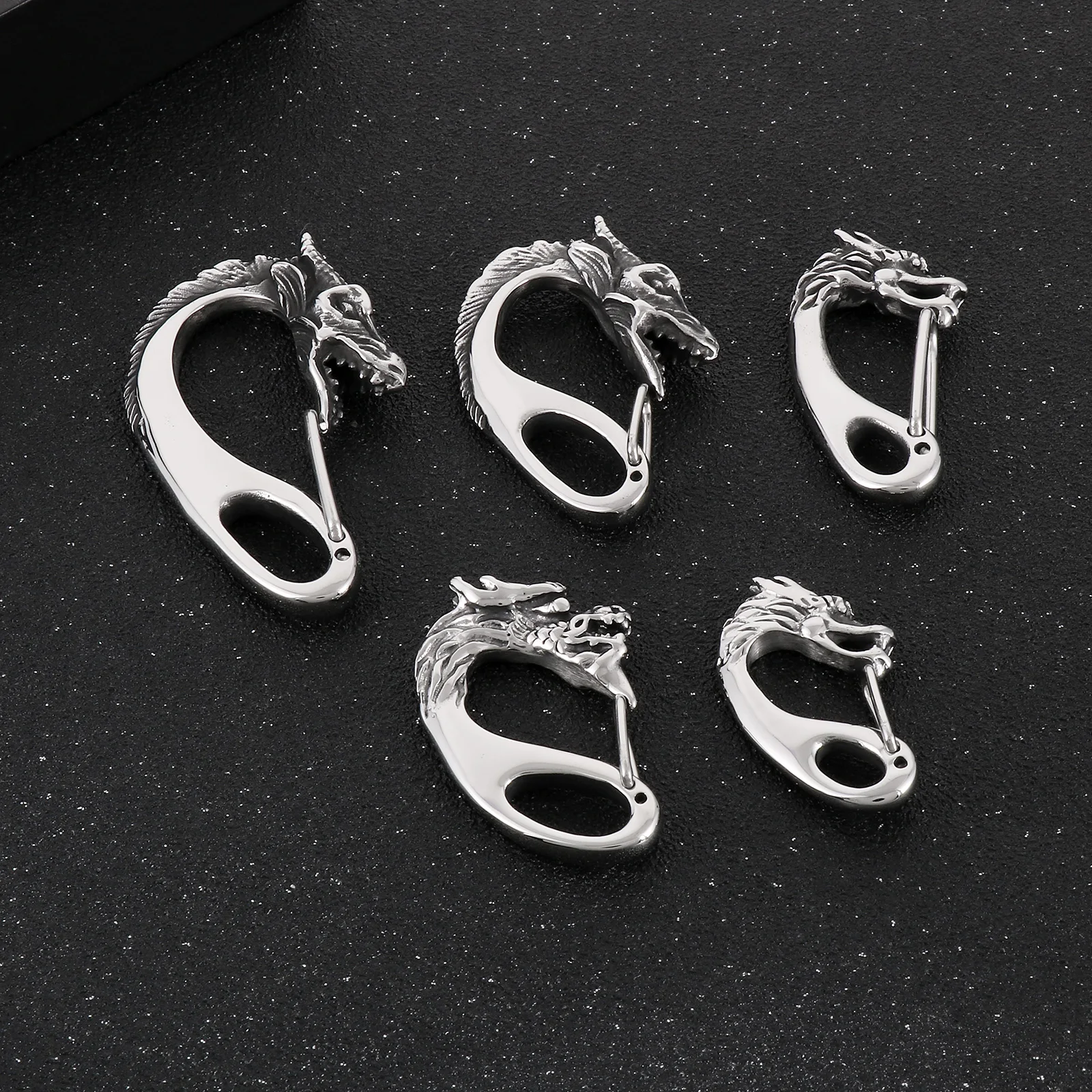 Multiple Options Punk Buddha Animal Skull Bone DIY Custom Keychain Carabiner Jewelry Accessories Making Clips Key Hook