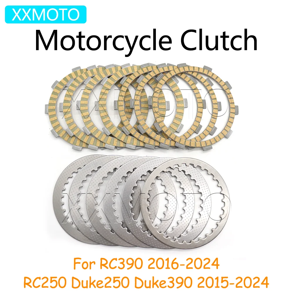 

For RC390 RC250 Duke250 Duke390 Duke RC 390 250 2016 2017 2018 2019 2020-2024 Motorcycle Clutch Plates Friction Steel Disc Kits