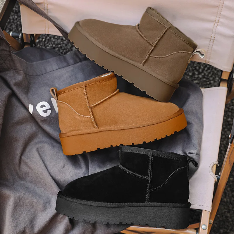 

New thick-soled snow boots for women short boots plus velvet thickened non-slip wear-resistant warm women's shoes