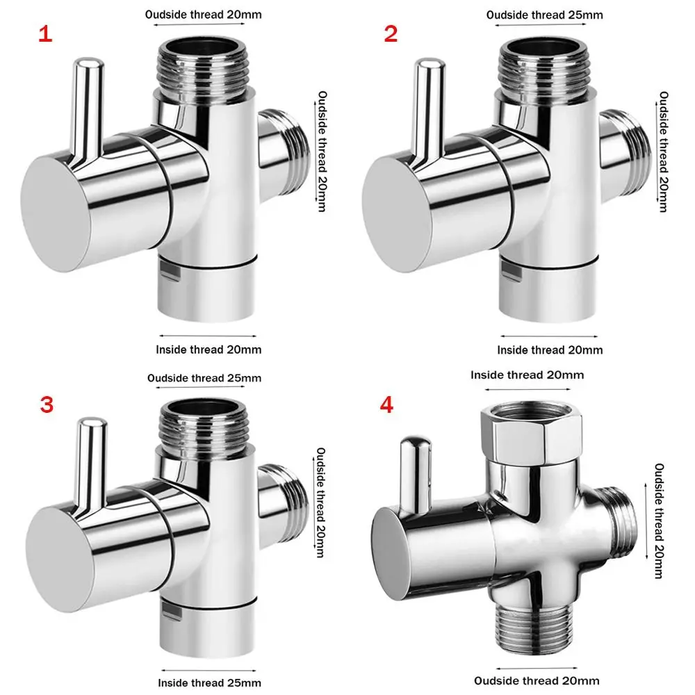 Brass Diverter Valve 3 way Water Separator Shower Tee Adapter Adjustable Shower Head Diverter Valve Bathroom Accessories
