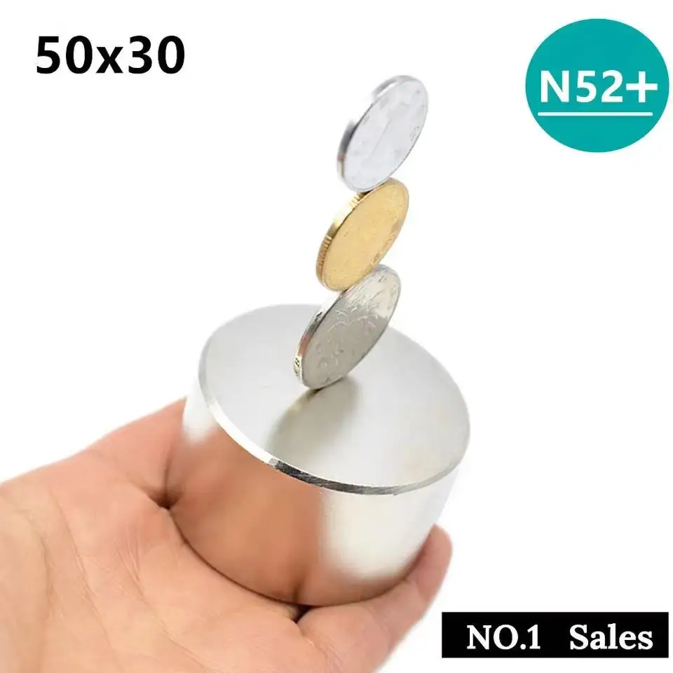 N52 Round Large Blocks Magnet Super Strong Neodymium Magnet Rare Earth Powerful Permanent Magnetic Support customized wholesale