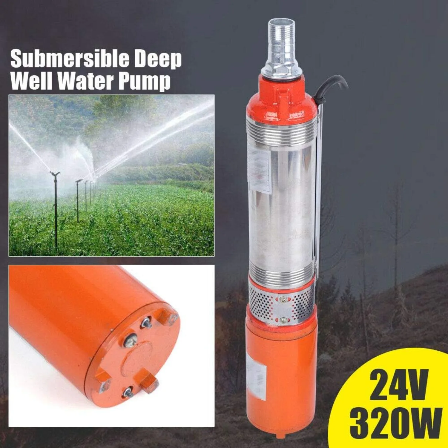 Dc24V Solar Power Water Pump Farm Ranch Submersible Bore Hole Deep Well 320W