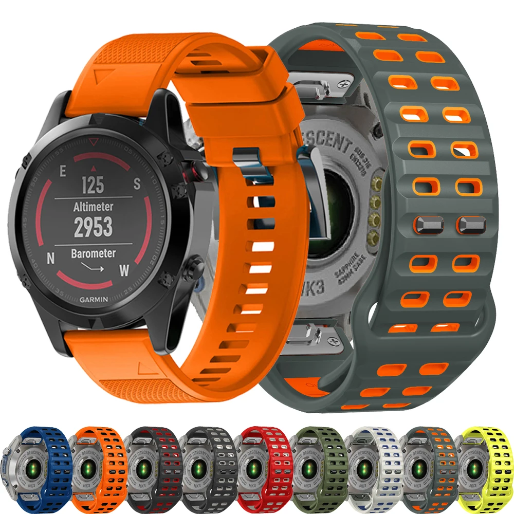 

Ремешок 22 мм для Garmin Fenix 6 6X Pro Fenix8 E 7 7X 5 5X 3/Epix Pro/Enduro 3/Tactix 8 Ремешок QuickFit Силиконовые часы Браслеты 26 мм