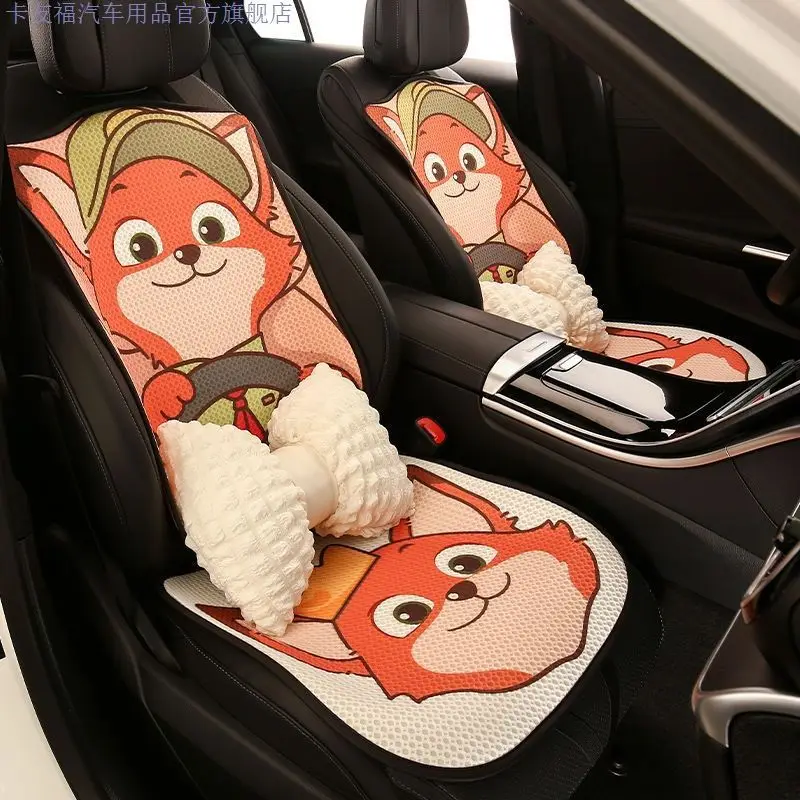 Disney Zootopia Judy Hopps Nick Wilde Car Anti Slip Seat Cushion Backrest Anime Cartoon Auto Interior Decoration Accessories