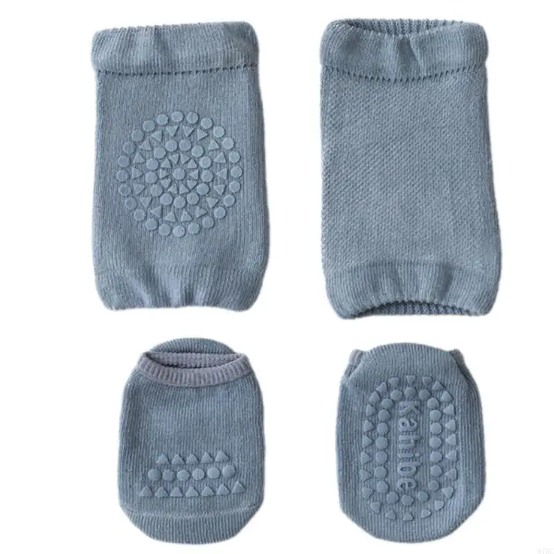 97BC منصات ركبة الأطفال والجوارب غير المقطوعة بتصميم القطن المقطوع للزحف للزحف المشي أمان سلامة اللعب الداخلي