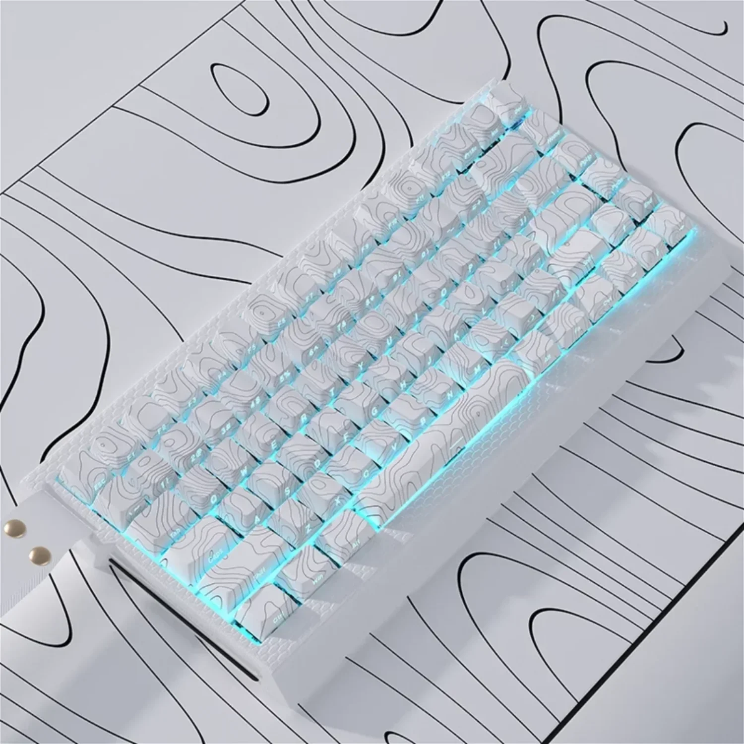 Imagem -04 - Linha Personalizada Criativa Cherry Keycaps Lado Pbt Gravado Sublimação Térmica Translúcida Preto Branco para Teclados Mecânicos