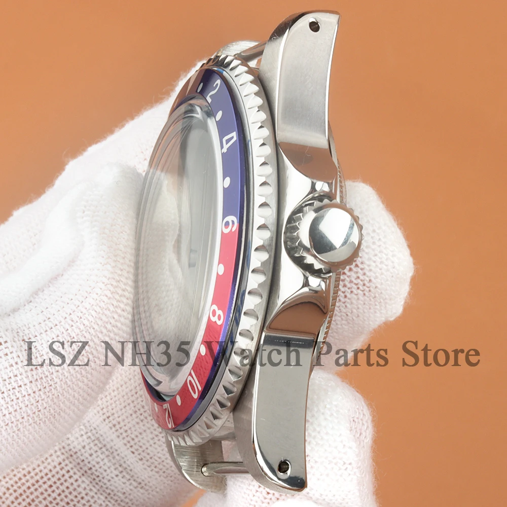Per GMT 39.5mm Cassa NH35 Cassa per orologio in vetro zaffiro rotondo Fit SUB NH35 NH36 Movimento 28.5mm Quadrante Acciaio inossidabile 316L Parti di orologi