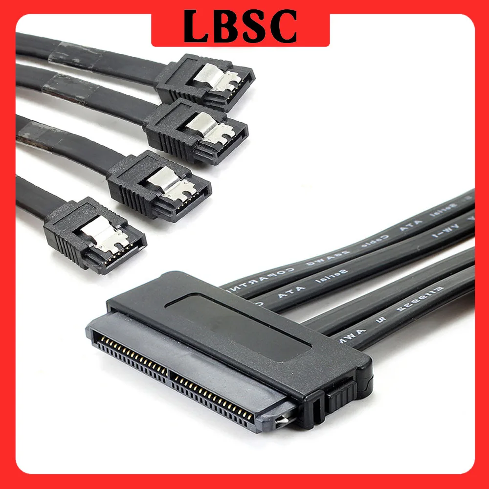 LBSC Sas Controller Mini Sas Adapter Cable 32 Pin To 4 Sata 7 Pin Hdd Back Plane Cable Sff-8484 Splitter Adapter Cable 50cm