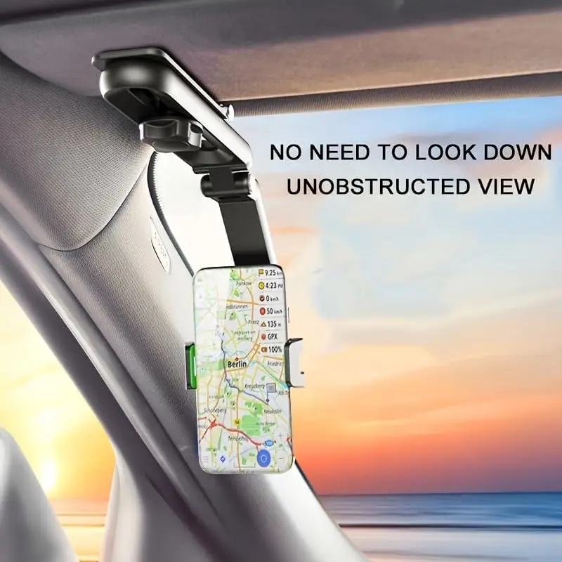 Sun Visor Car Phone Holder Universal Direct View Navigation Mount for Dashboard Windshield Air Vent Multi Function Cell Stand