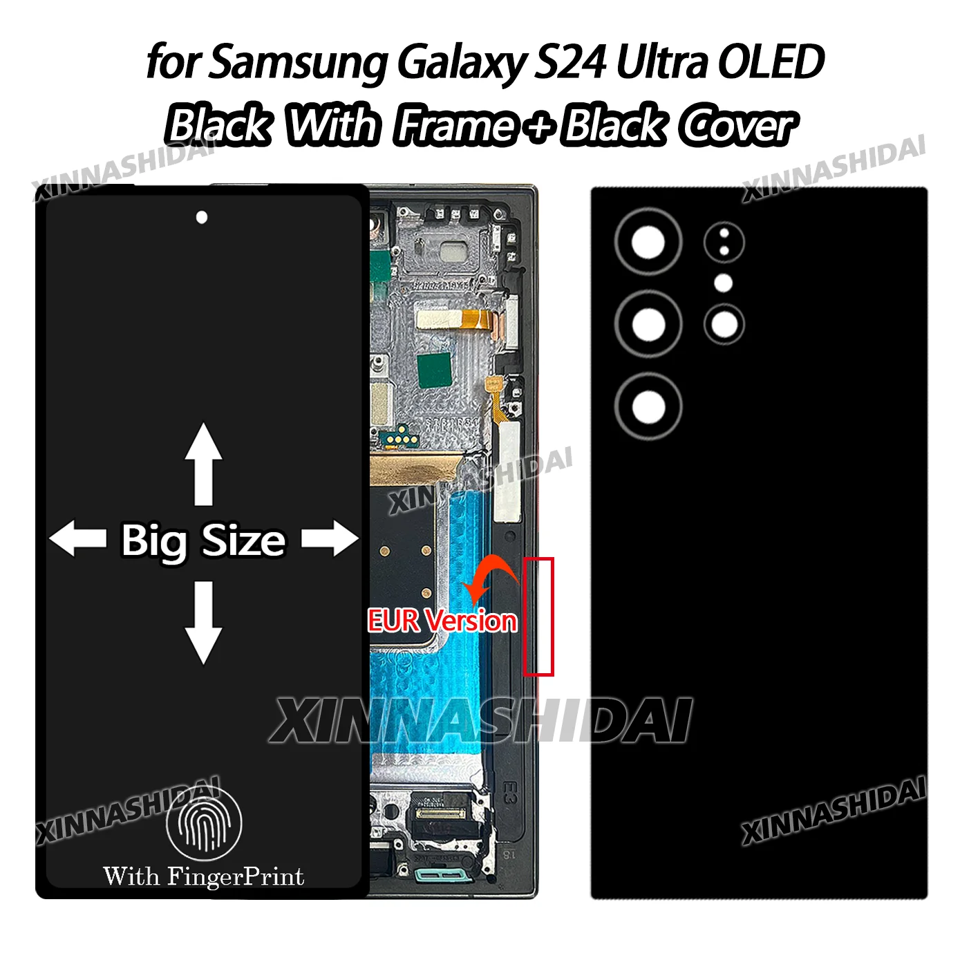 Hoogwaardig groot OLED-scherm voor Samsung Galaxy S24 Ultra LCD-display touchscreen digitizer voor S24 Ultra + frame vervanging - afbeelding 1