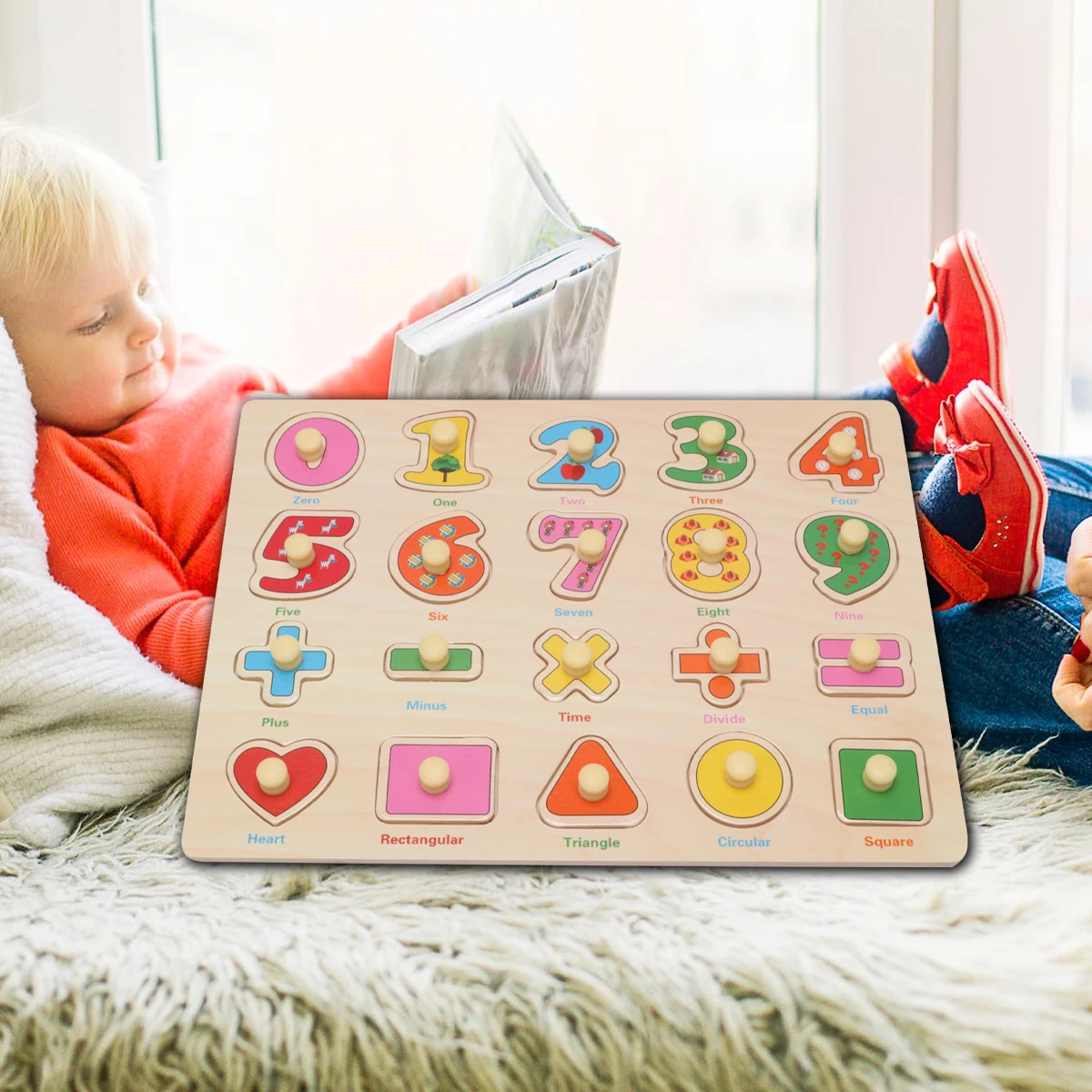 Quebra-cabeça de madeira brinquedos para crianças crianças matemática número quebra-cabeças jogos tridimensional educação inteligência desenvolvimento premium