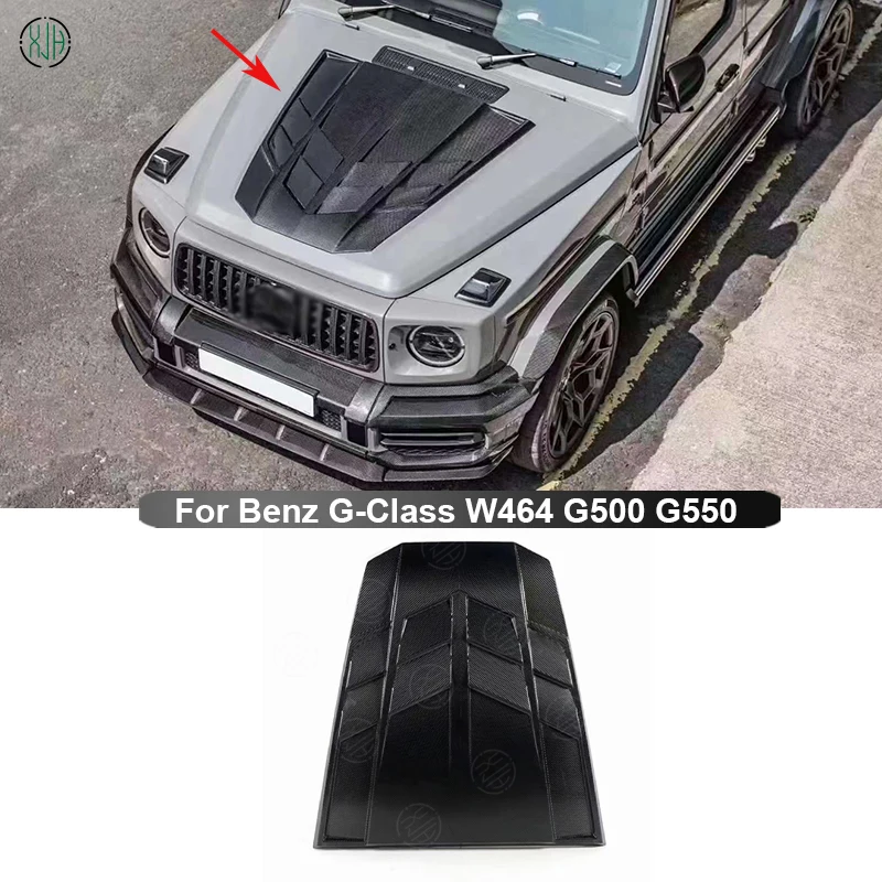 

Carbon Fiber For Mercedes Benz G-Class W464 G500 G550 2019+ Car Front Bumper Engine Cover Hood Bonnet Vent Parts Body kit