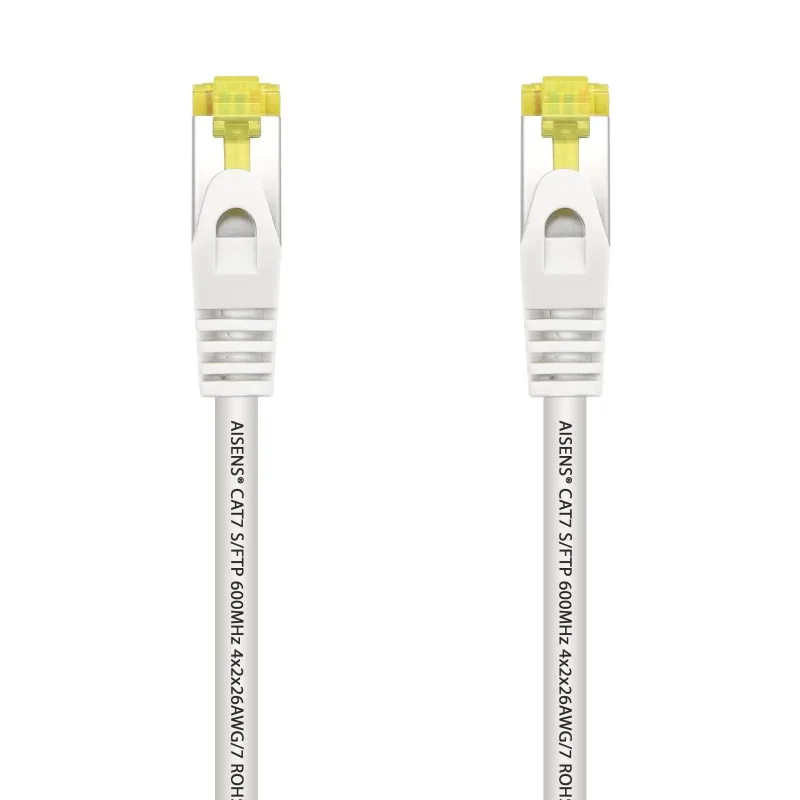 Aisens network Cable patch cord RJ45 LSZH Cat.7 600 MHz S/FTP PIMF AWG26-2.0M-white Color A146-0491 tintasycartuchos.com