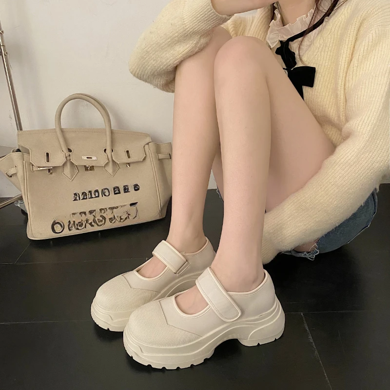 2024 New French Style Women Espadrilles Hook Loop Casual Platform  Black Daily Girls Fashion Vintage Shoes