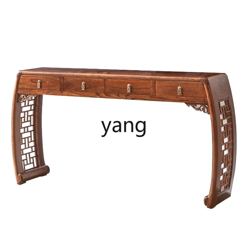 

LTT Xuanguantai strip table old elm classical home desk end view table solid wood