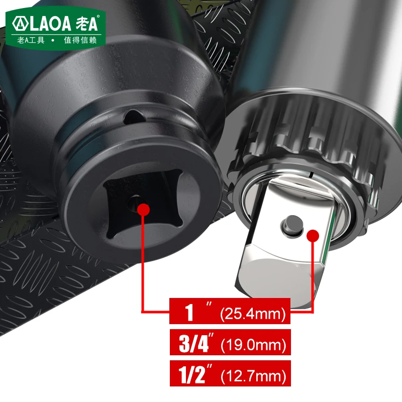 LAOA 1/2 inch Head Impact Sleeve 8-20mm Hex Socket Wrench Used on Drill Torque Spanner Deep Sleeve for Pneumatic Electric Tool