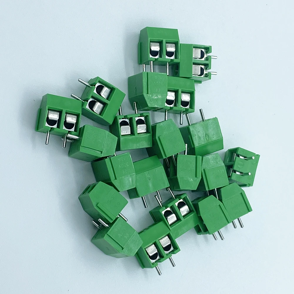 10Pcs Green KF301-2P Screw Terminal Block Wire Connector Pitch 5.0mm KF301 2Pin Spliceable Straight PCB terminal block Adapter