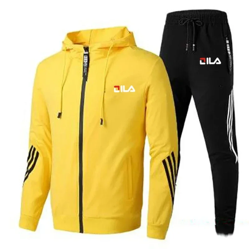 Ensemble sportif 2 pièces pour hommes, veste zippée, pantalon de sport décontracté, vêtements de marque, jogging, printemps et automne, nouveau