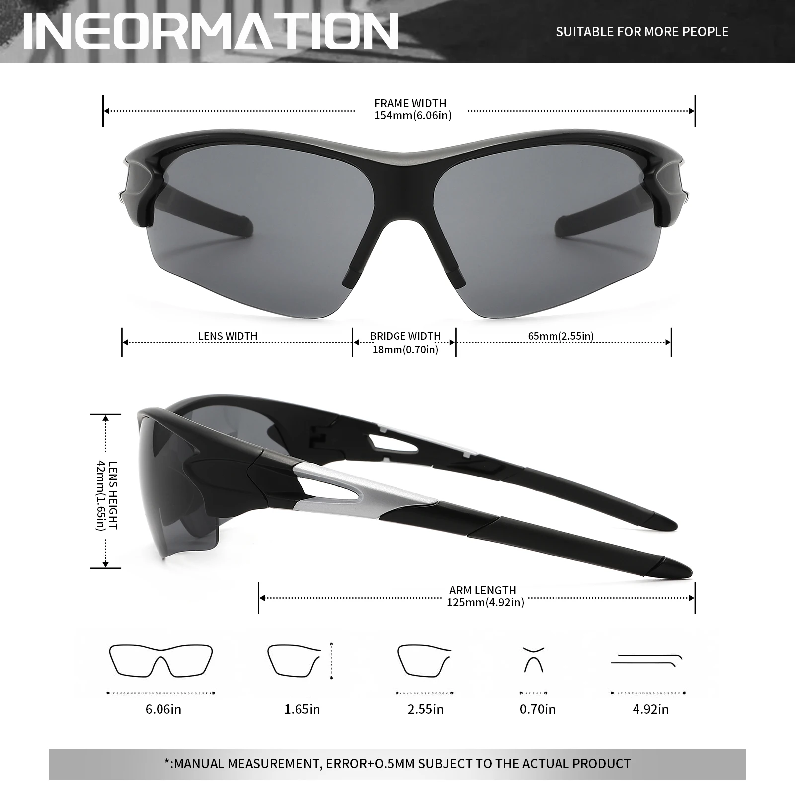 قطعتان من النظارات الرياضية الواقية الجديدة UV400 - عدسة خفيفة الوزن بغطاء كامل، ملفوفة للجنسين لركوب الدراجات والمشي لمسافات طويلة والاستخدام اليومي