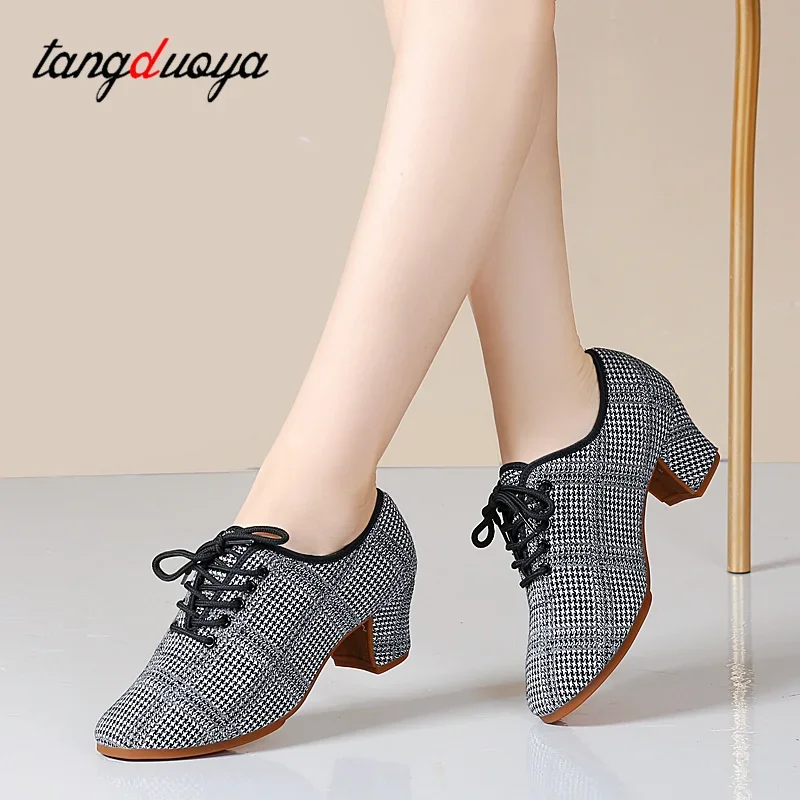 Jazz Shoes Female Latin Salsa Dancing Shoe Woman Dance Practice Shoes Soft Rubber Sole Fashion Ballroom Tango Sports Women Shoes