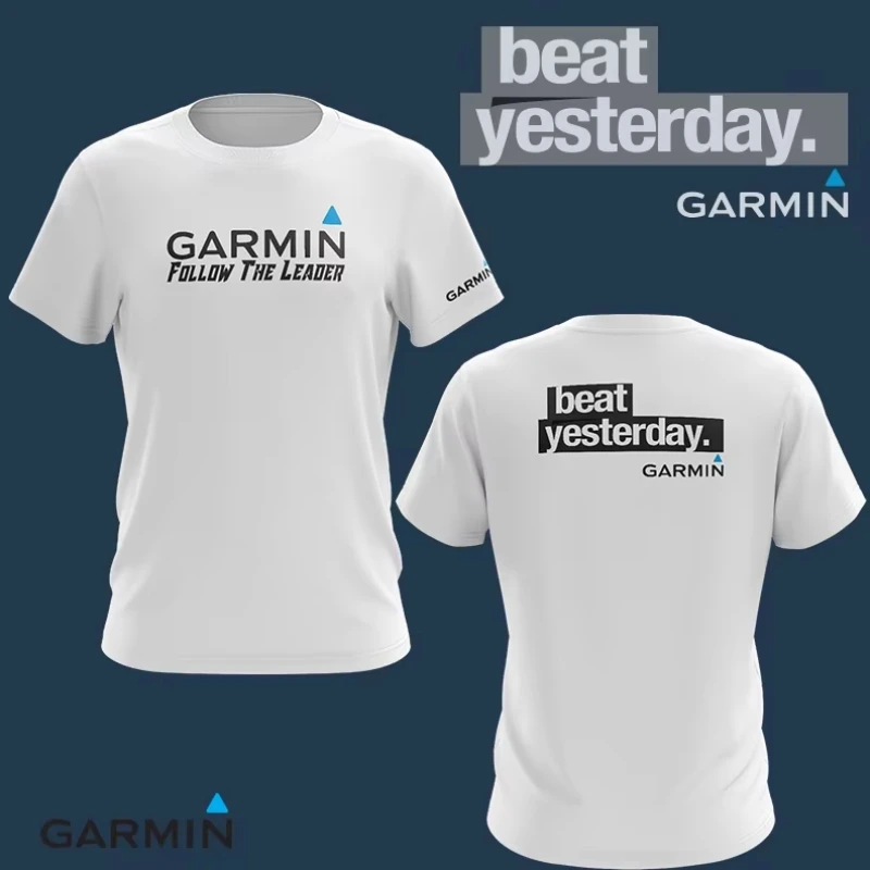 

GARMIN FOLLOW THE LEADER OUTDOOR RUNNING T SHIRT Men's High-quality American Street Sports Short-sleeved Women's Hip-hop Top