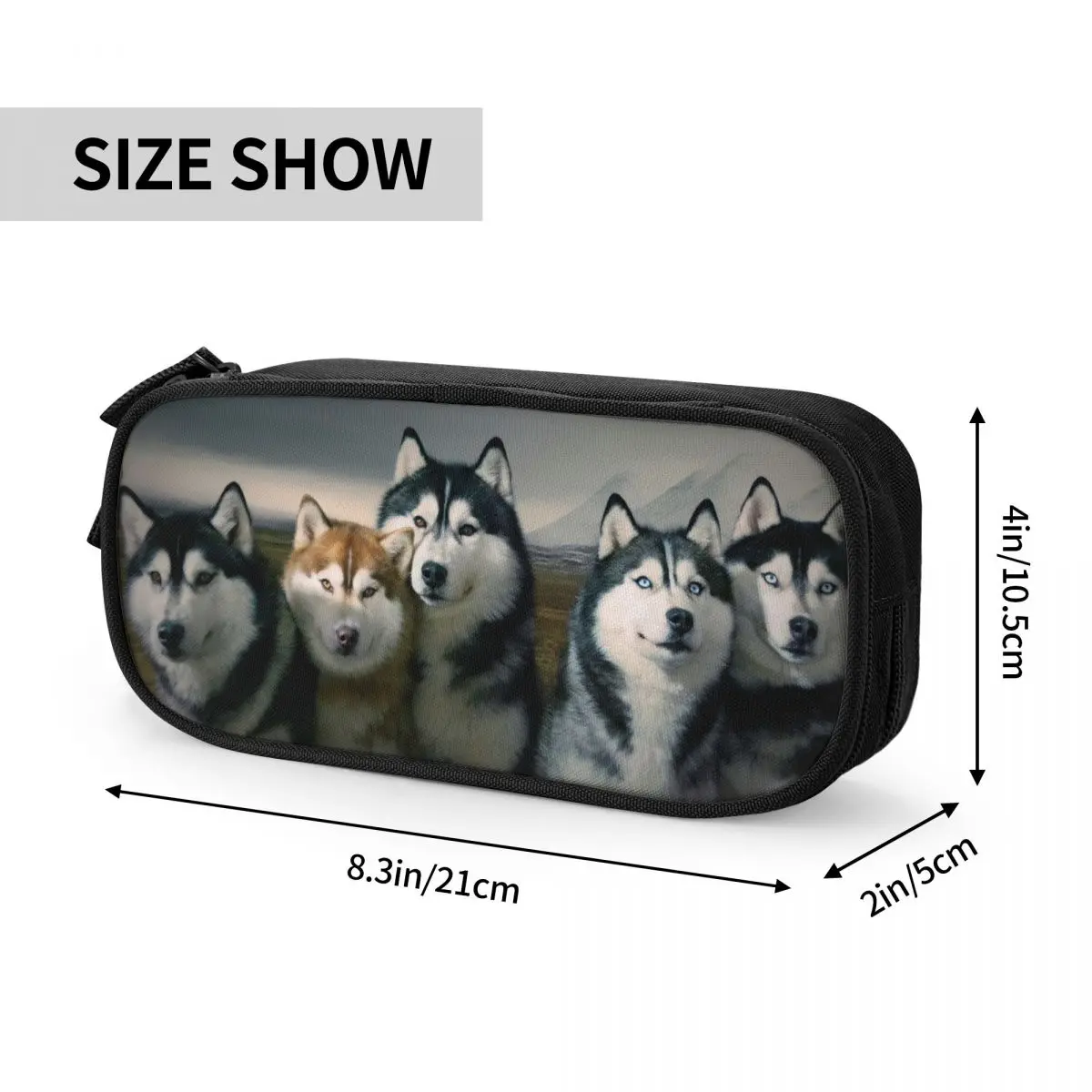 Imagem -06 - Siberiano Husky Lápis Case Caneta Bolsa Estudante Grande Capacidade Estudantes Escola Cosméticos Pencilcases