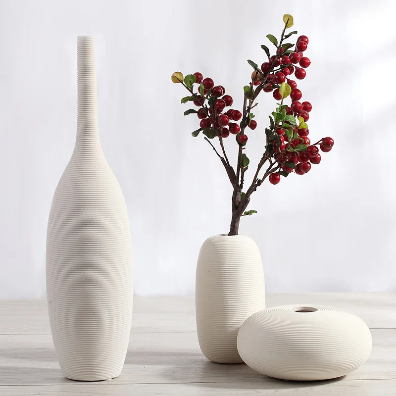 Ceramic vase three-piece set of home furnishings su burn stripes creative home crafts furnishings Free shipping