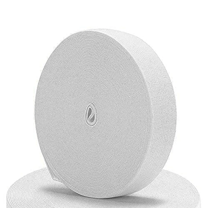 Banda elástica de costura blanca, carrete elástico de punto de 40M y 3/4 pulgadas, Material de correa de alta elasticidad para manualidades de costura, duradero