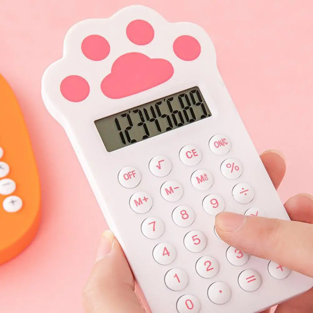 Strawberry Design Calculator Calculator Mini Compact Compact Cartoon Carrot Strawberry Cat Paw Shape Mini Calculator for School