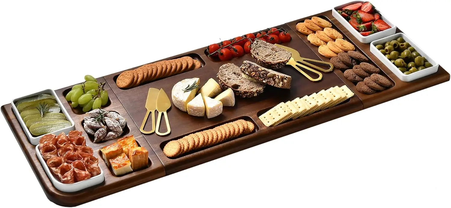 

nik Premium Charcuterie Board - Magnetic Cheese And Meat Board, Double-Sided Serving Tray And Cutting Board - Gift For Any