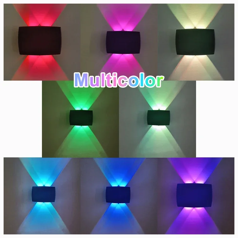 Lámpara LED Solar de pared para exteriores, foco impermeable, iluminación superior e inferior, farola para balcón, pared, patio y jardín, 1/2 piezas