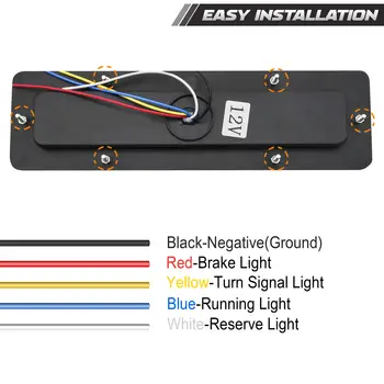 2x 46 LED 卡車尾燈條,適用於卡車、船、拖車、皮卡車、房車、露營車、UTV、廂型車,附方向燈、煞車燈、倒車燈和行車燈功能。 10 最佳銷售 透明 E46 尾燈 - №5