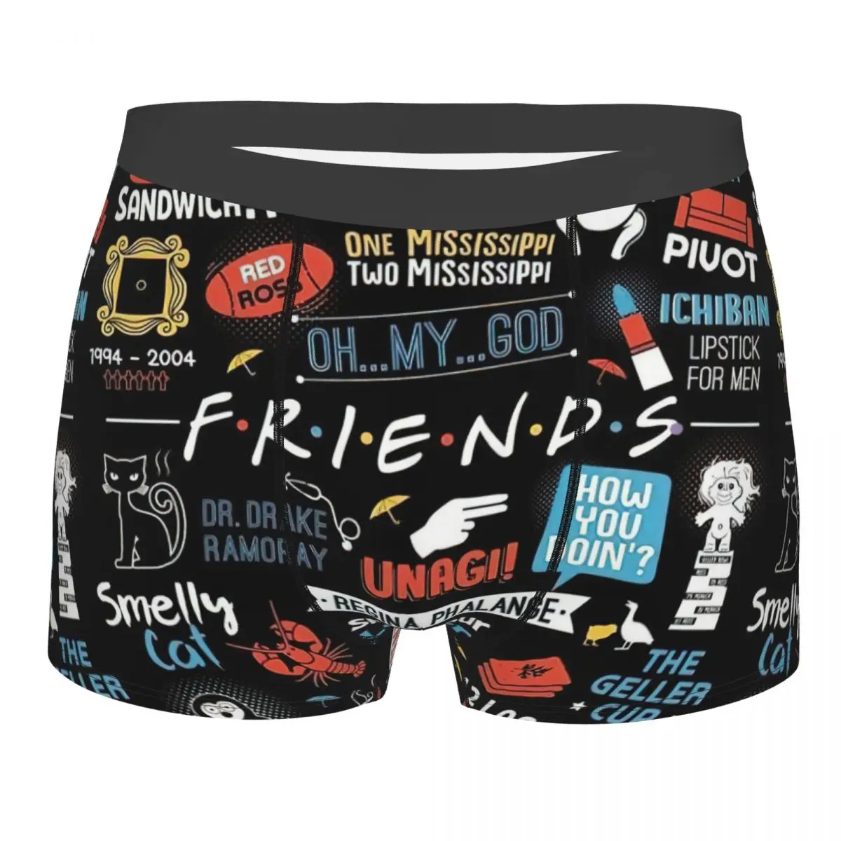 

Men's Friends TV Underwear Cartoon Central Perk Novelty Boxer Briefs Shorts Panties Homme Mid Waist Underpants Plus Size