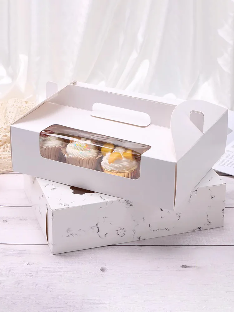 

Thiened White Cardboard Cake Box Handheld Cupcake Box Pastries Baking Paaging Muffin Box Kitchen Cooking Utensils