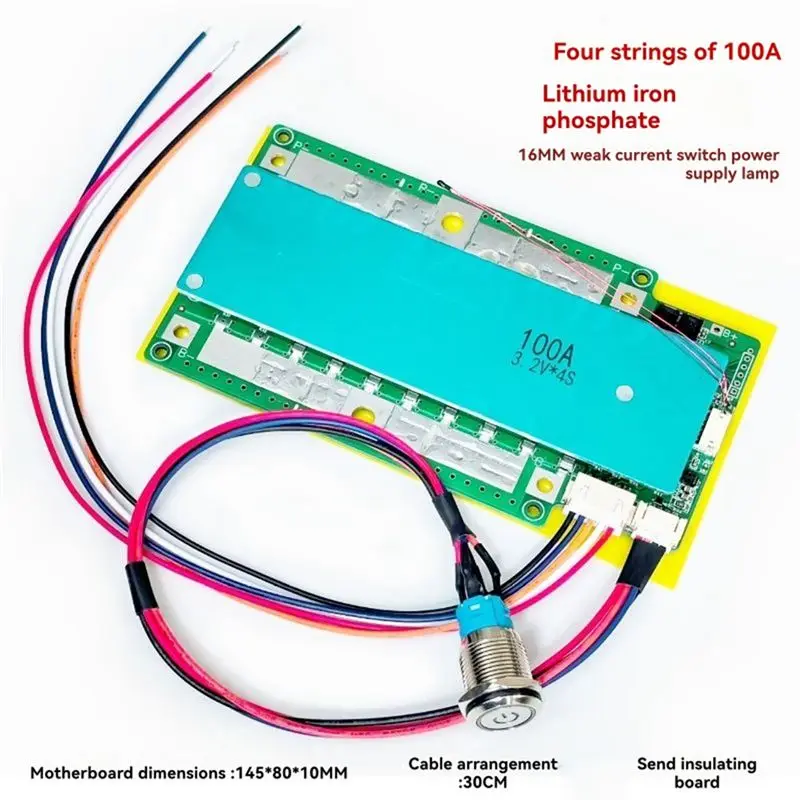 BMS LFP Battery Protection Board For Lifepo4 4S 12.8V Car RV Inverter Charge Discharge Current Control With Switch 300A-B51B