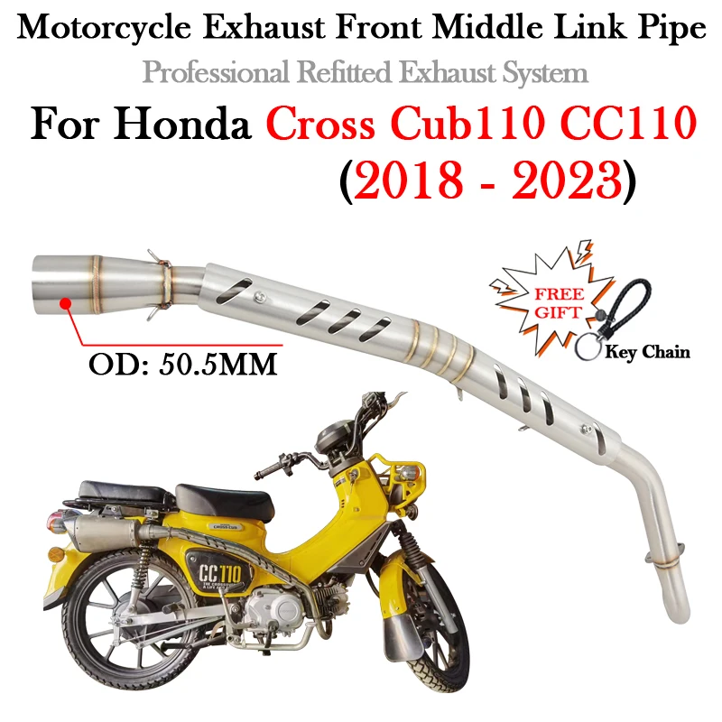 

Motorcycle Exhaust System Modify Escape Moto Front Middle Link Pipe For HONDA Cross CUB110 CC110 CUB CC 110 2018 - 2022 2023
