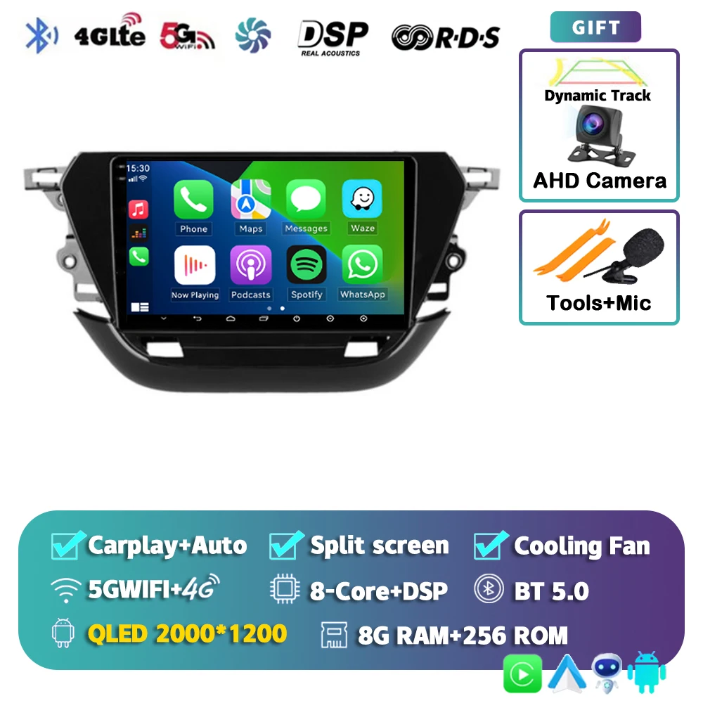 Android 15 Autoradio Multimedia Speler Voor Opel Corsa F 2019-2023 Auto Carplay Autoradio DSP wifi + 4G Ai voice 2 Din BT Video