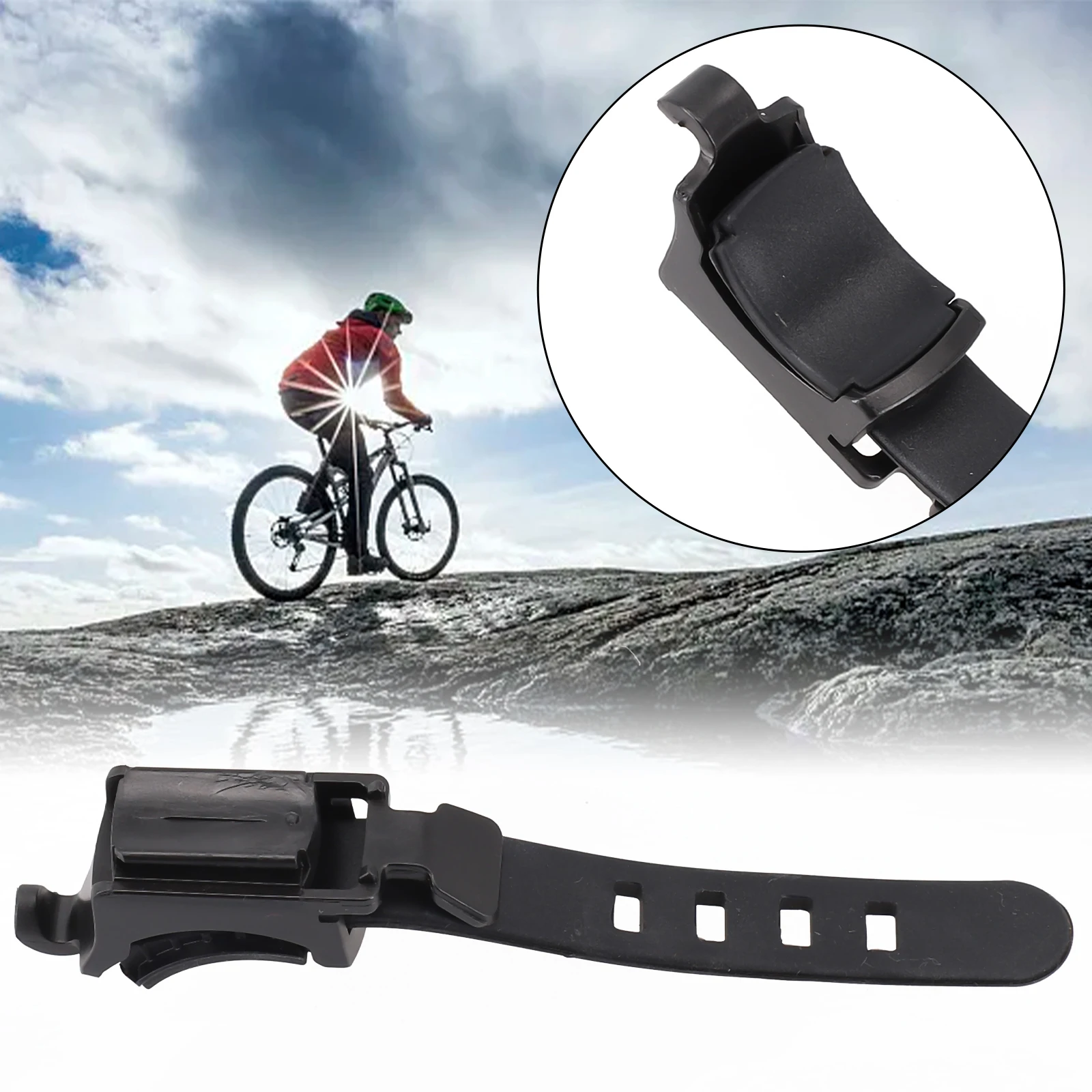 Cycle Head Light Holder Adaptor Bicycle Front Lamp Bracket ABS Bike Front Lamp  Holder Replacement Parts Black