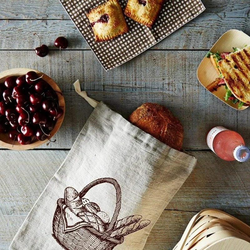 Льняные пакеты для хлеба-2 упаковки, искусственный дизайн, натуральное неотбеленное белье, многоразовое безопасное хранение продуктов для домашнего ремесленного хлеба, простая установка