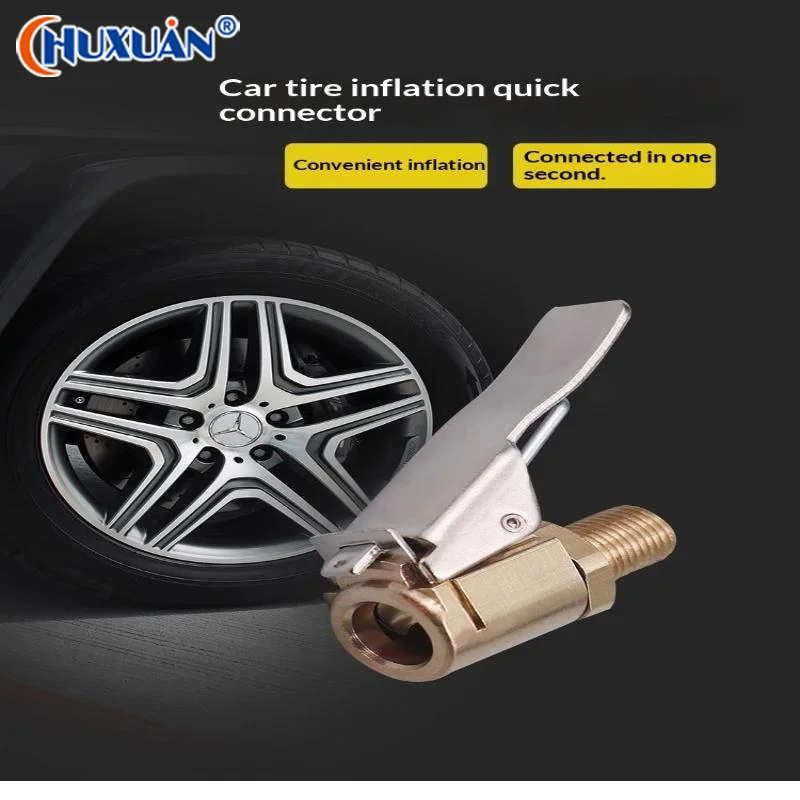 

[Q]Brass Locking Nozzle Tire Air Chuck Clip Adapter - Automotive Grade For Efficient Inflation