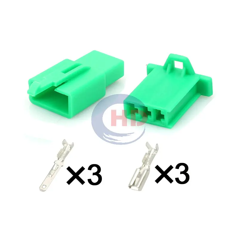 

1-20 sets 3 Pin EV & Scooter Handlebar/Motor/Meter/Light Plug & Socket HD031A-2.8-11GN HD031A-2.8-21GN