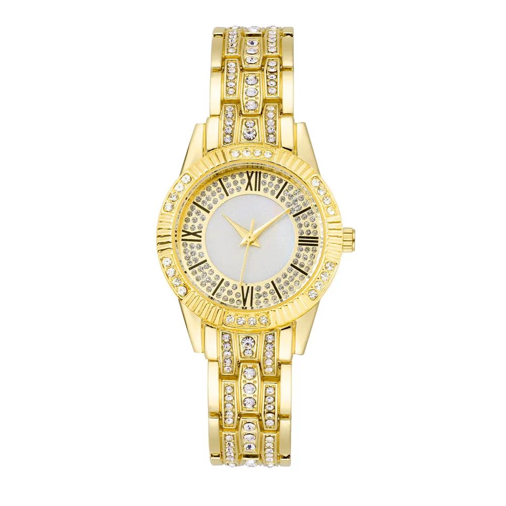 2023 wiosenny damski zegarek moda ren-diament kwarcowy bransoletka do zegarka zestaw złota tarcza prosty siatka z różowego złota luksusowy zegarek damski