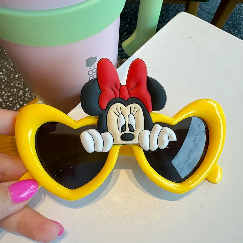 Disney Minnie Sandy Shore Sunglasses Children Kawaii Anime Girls Birthday Photo Prop Glasses Cartoon Travel Glasses Kids Gift